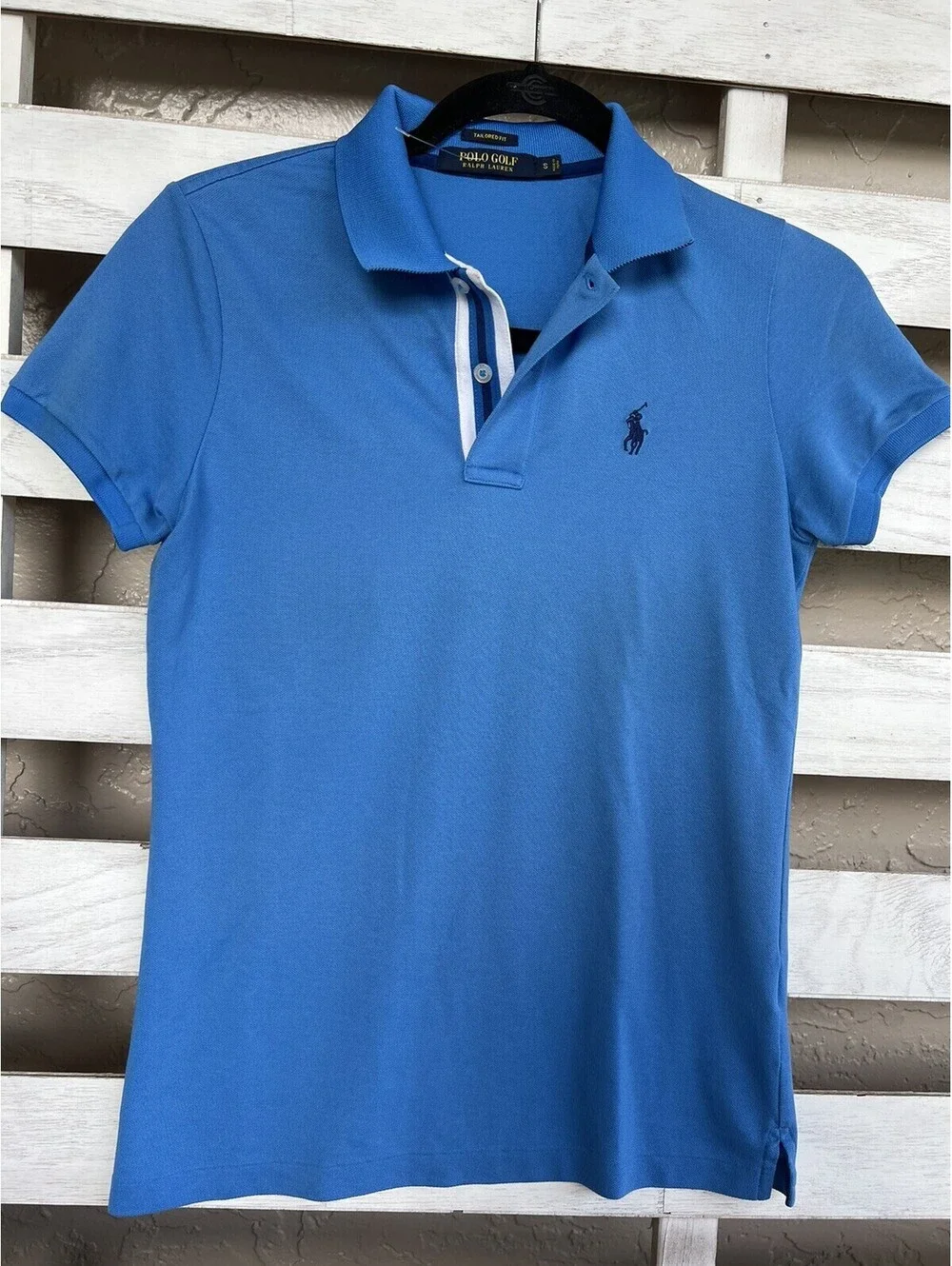 Ralph Lauren Golg Blue Pony Casual Polo Shirt Tailored Fit  Size S.